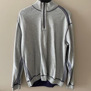 Tommy Bahama Reversible Quarter Zip Grey/Purple Size Large